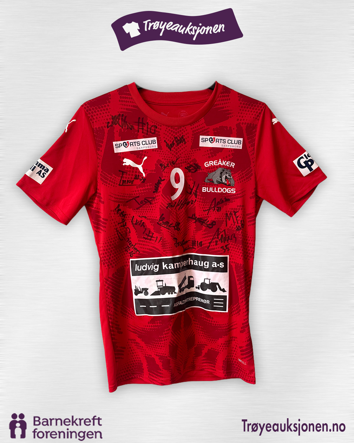 Signert innebandydrakt fra Greåker Bulldogs, Greåker