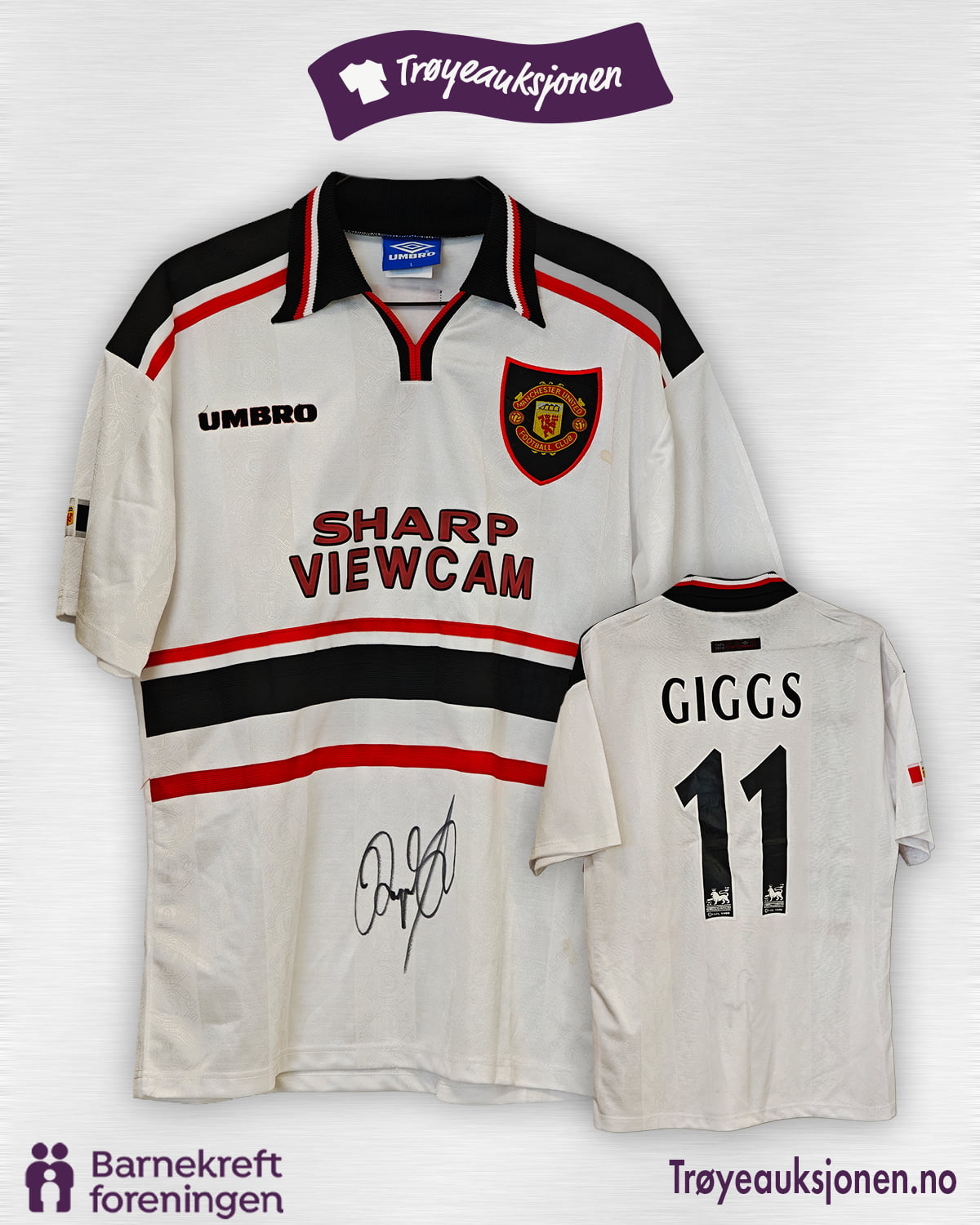 Signert fotballdrakt fra Ryan Giggs, Manchester United