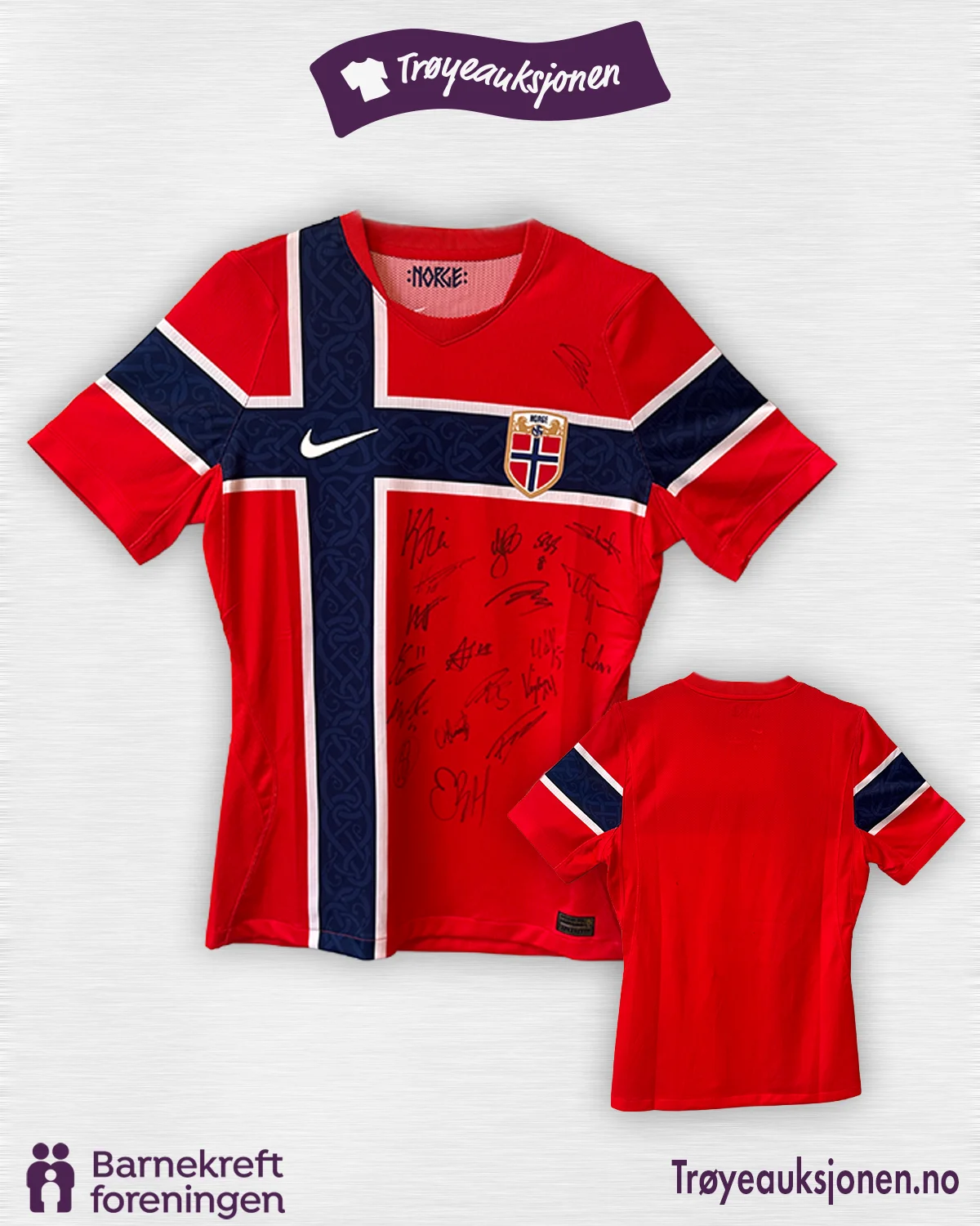Signert fotballdrakt fra Landslaget, Norge