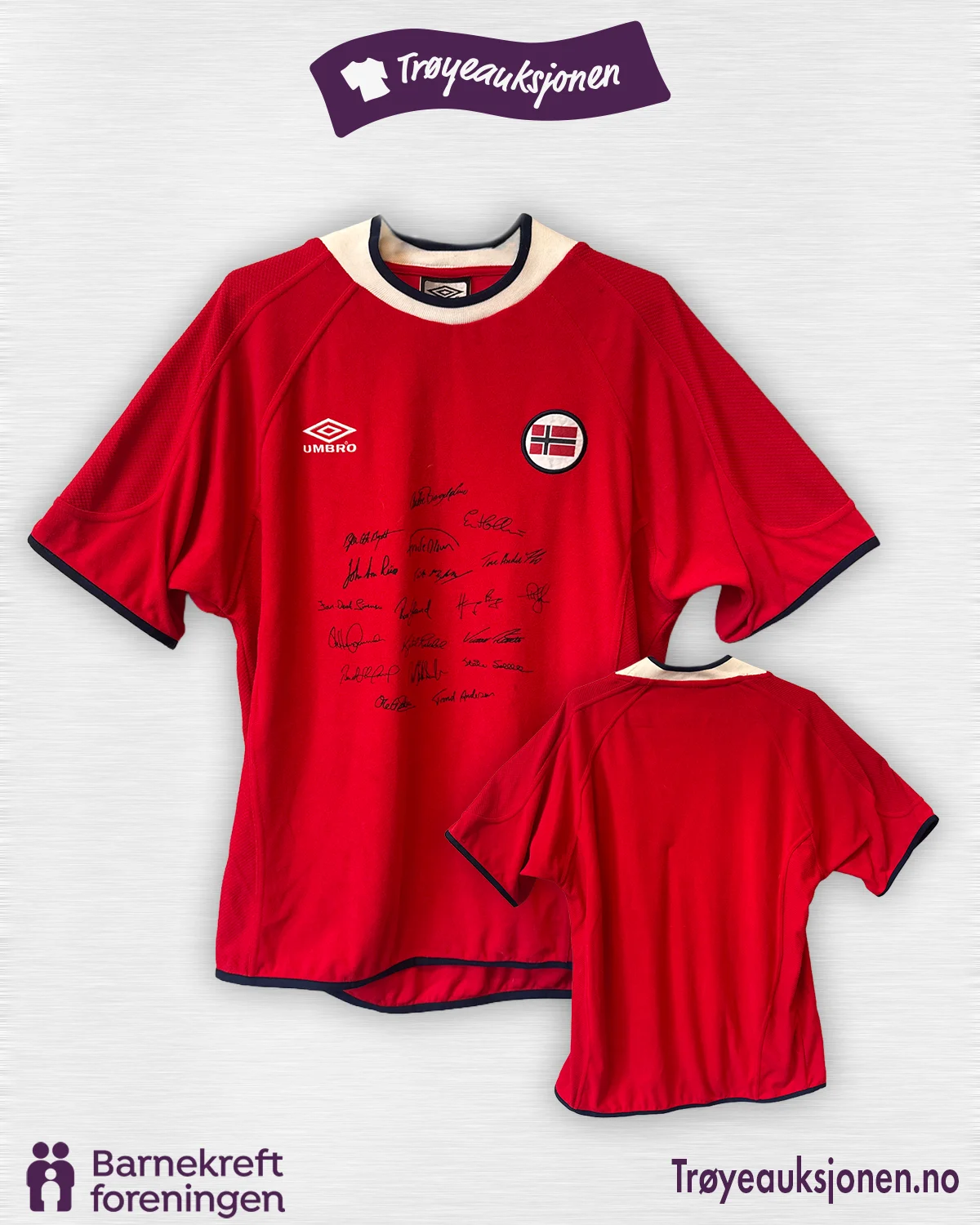 Signert fotballdrakt fra EM 2000 kortarmet, Landslag