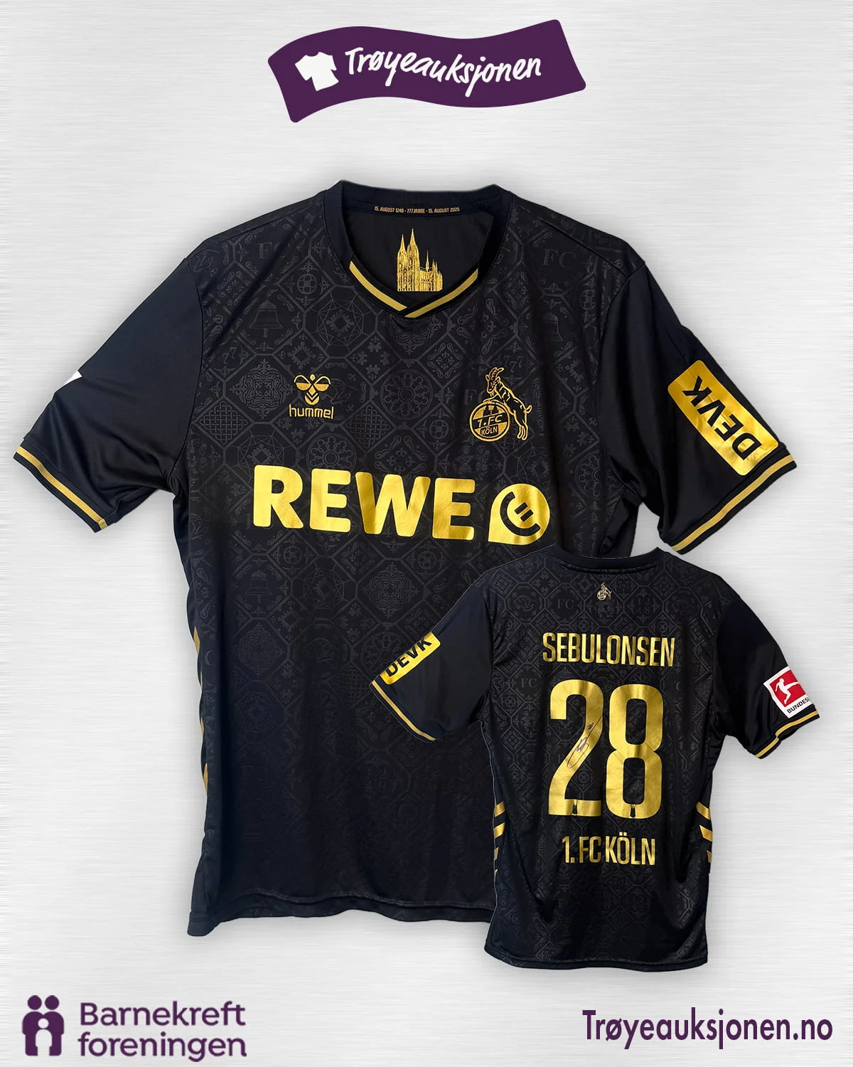 Signert fotballdrakt fra Sebastian Sebulonsen, FC Köln