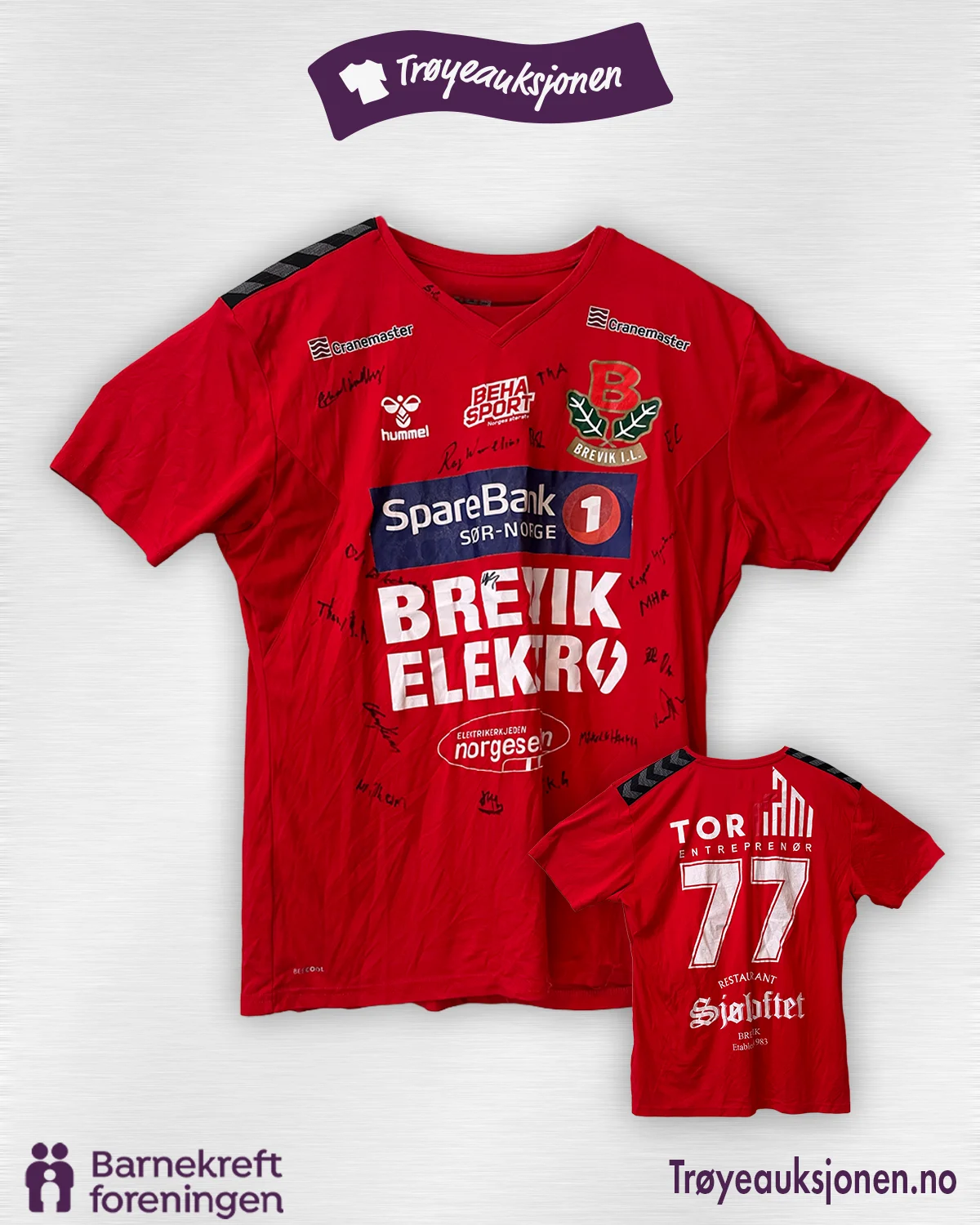 Signert fotballdrakt fra Brevik IL, Herrer