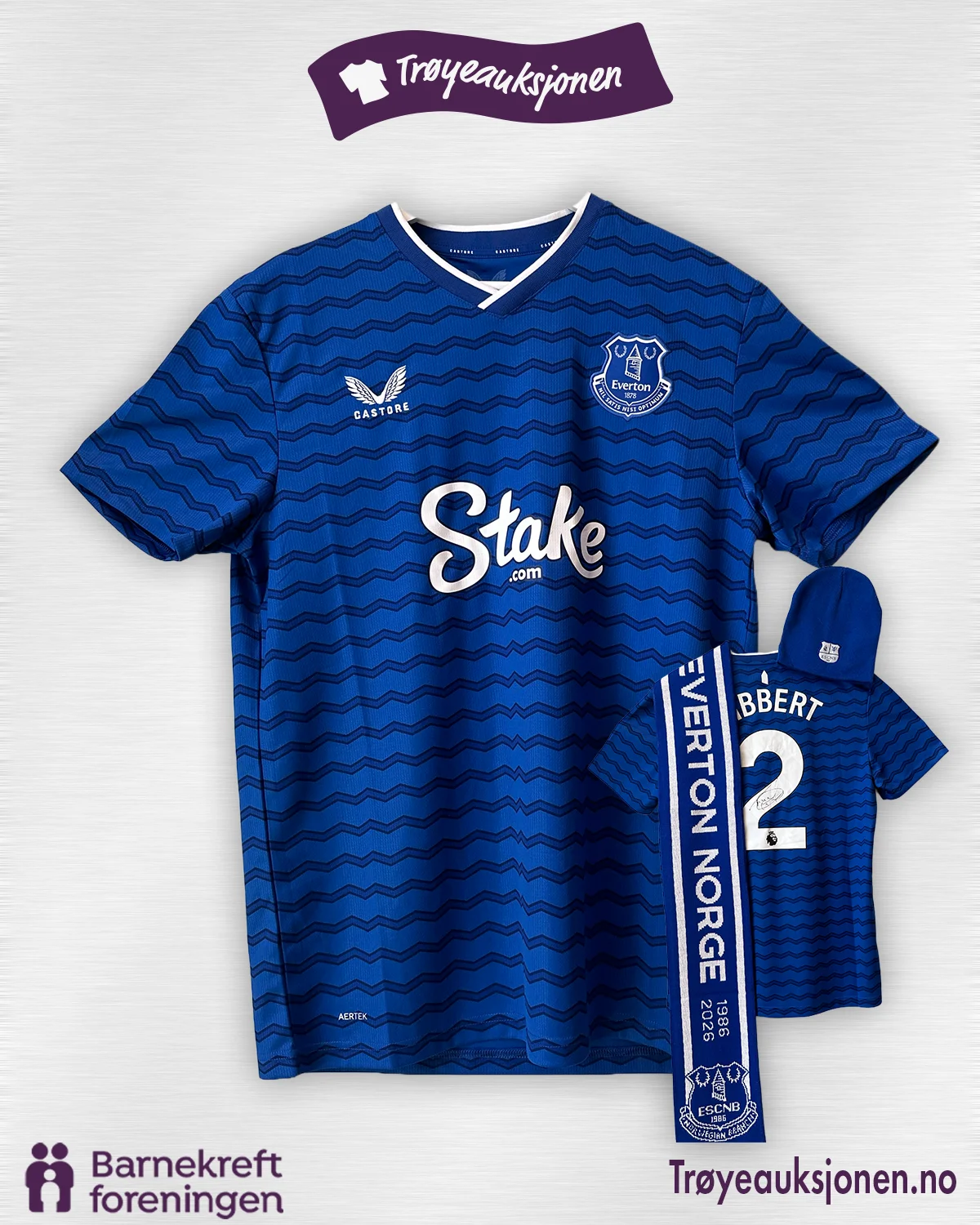 Signert fotballdrakt fra Tony Hibbert, Everton