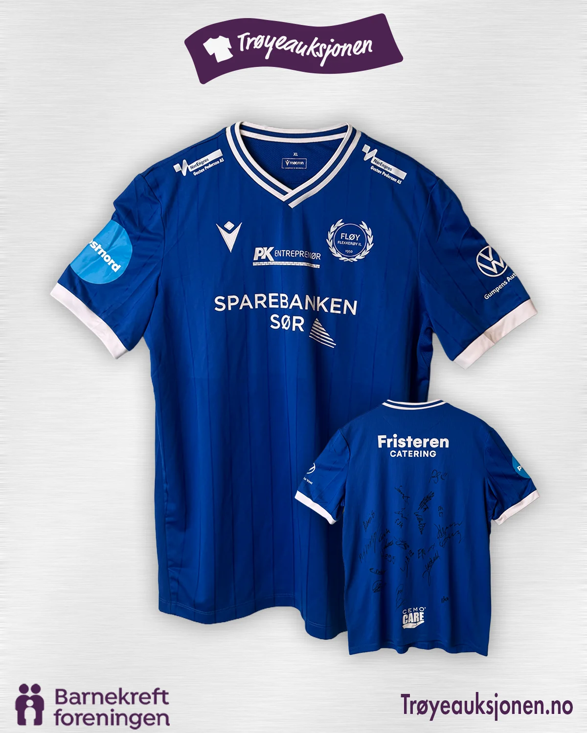 Signert fotballdrakt fra Fløy-Flekkerøy, Herrer