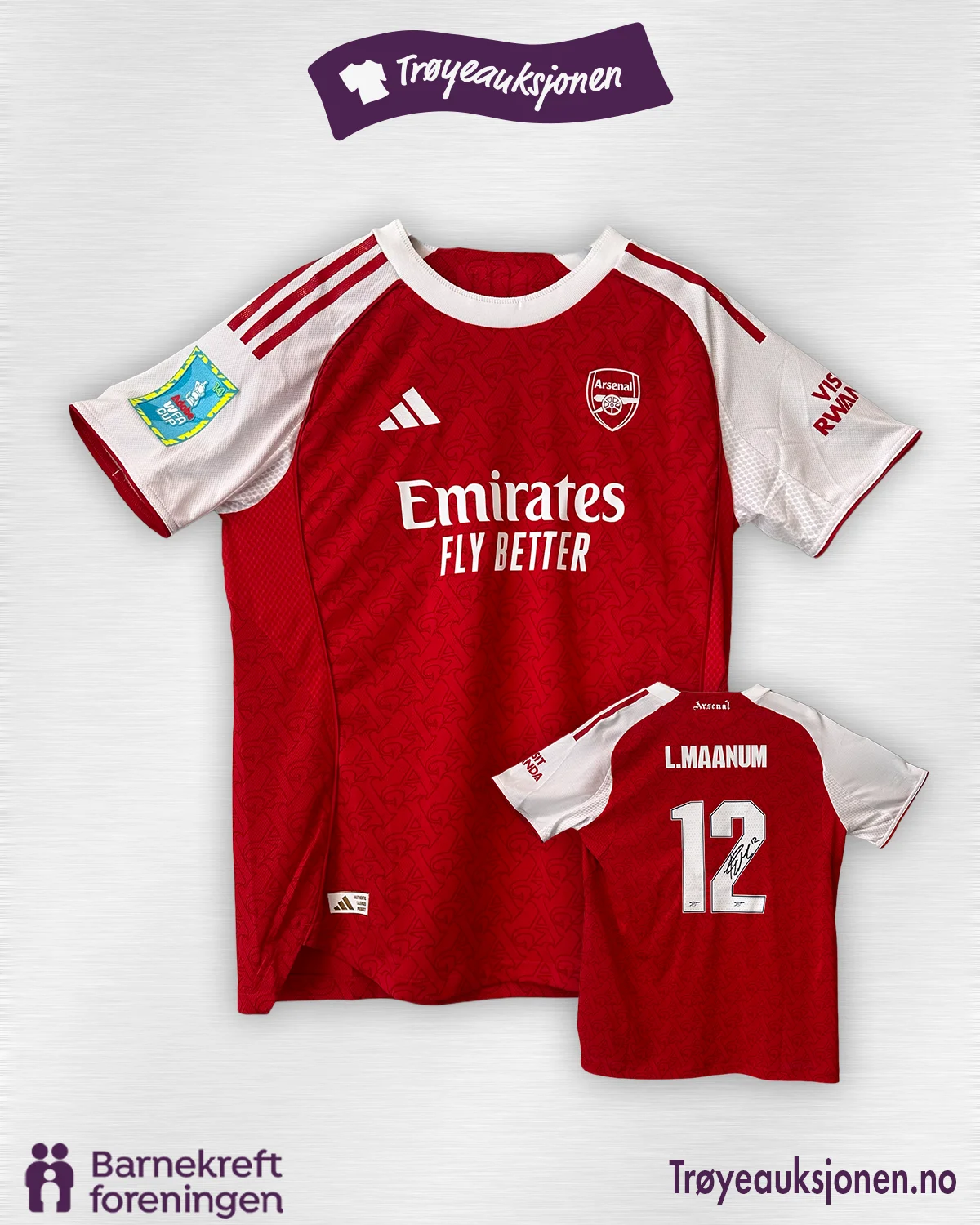 Signert fotballdrakt fra Frida Maanum, Arsenal