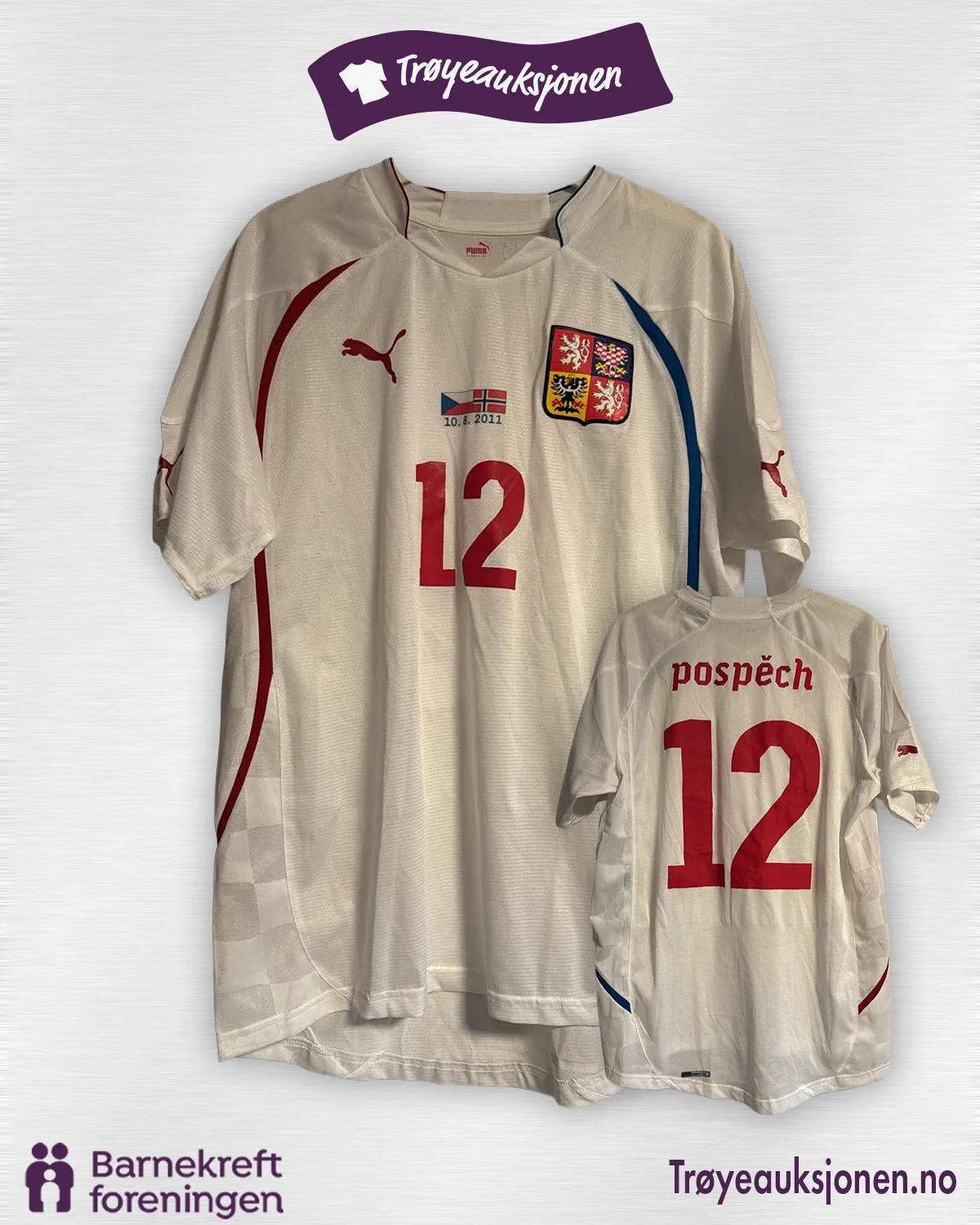 Signert fotballdrakt fra Tsjekkia - Prospech, Matchworn