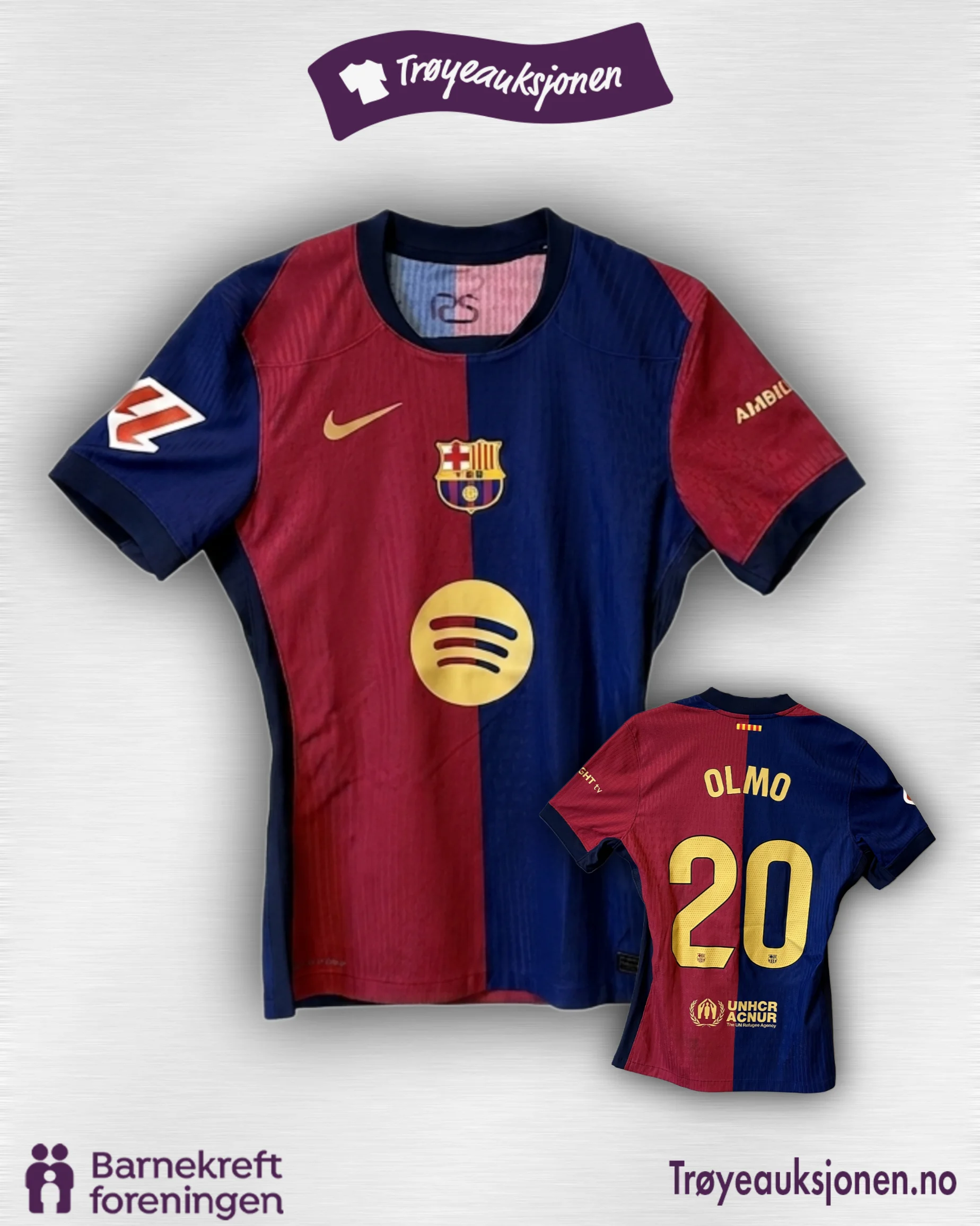 Signert fotballdrakt fra Dani Olmo - Barcelona, MatchWorn