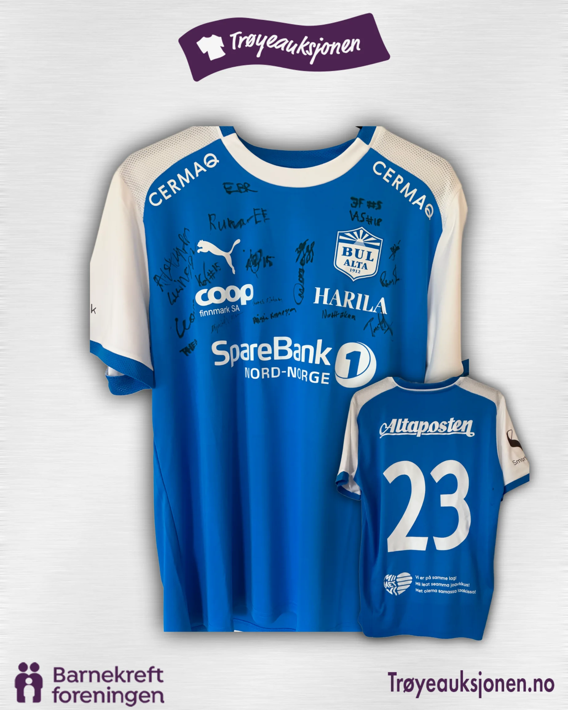 Signert fotballdrakt fra Bossekopp, Herrer