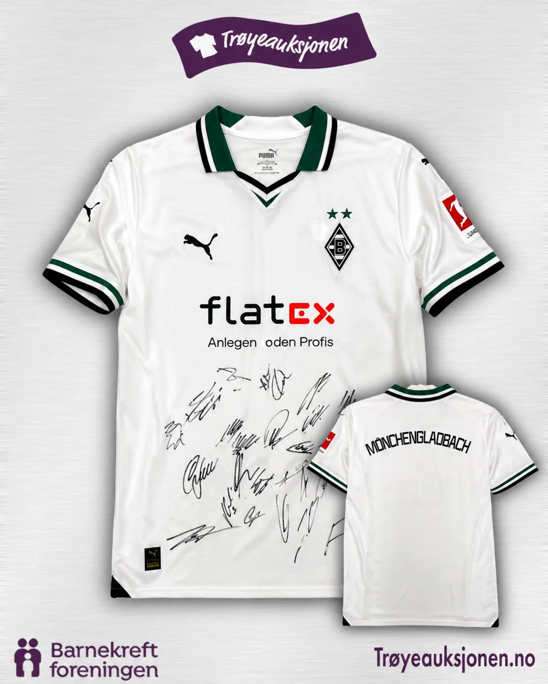 Signert fotballdrakt fra Borussia Mönchengladbach, Lagsignert 2022/2023