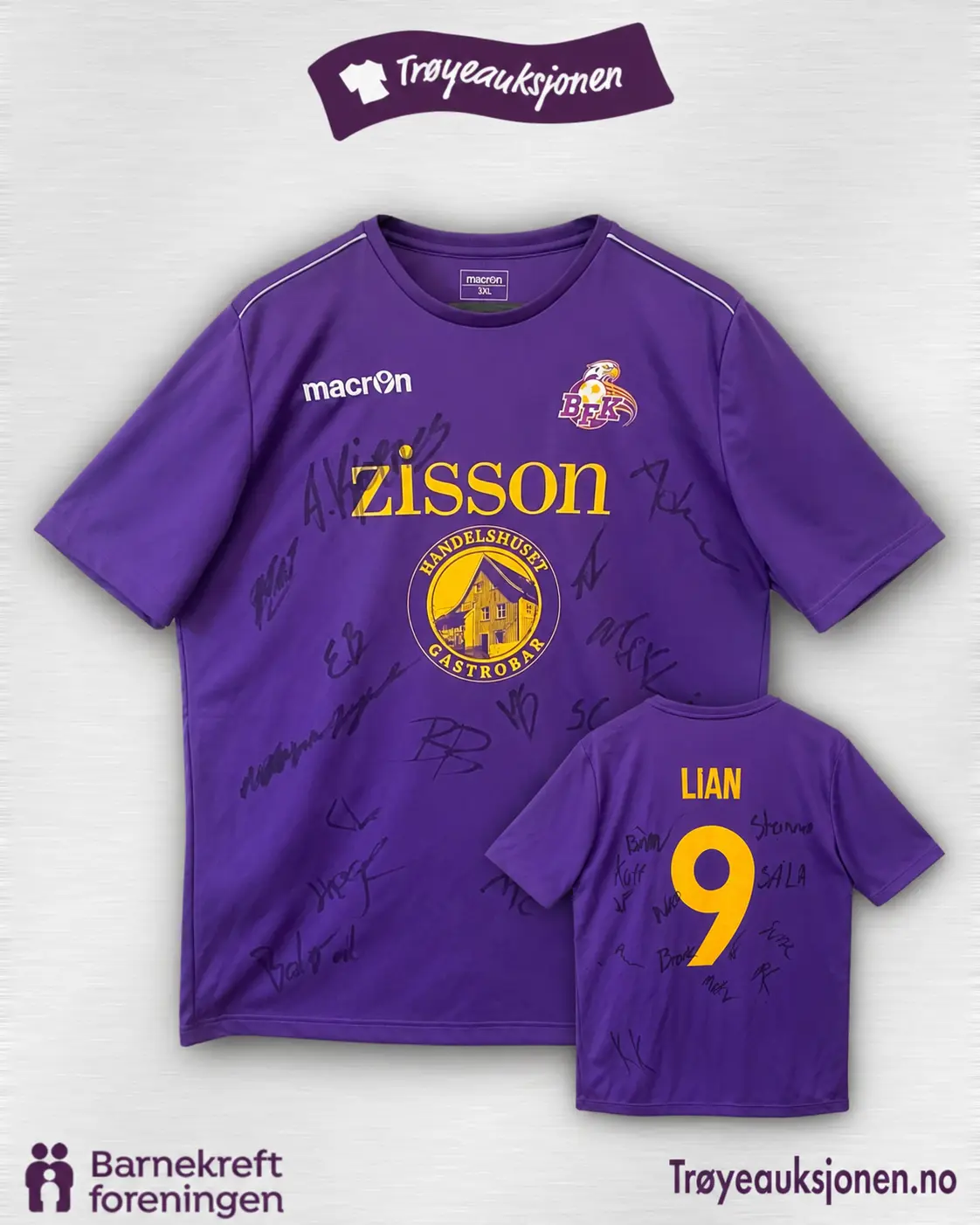 Signert fotballdrakt fra Badebyen FK, Matchworn