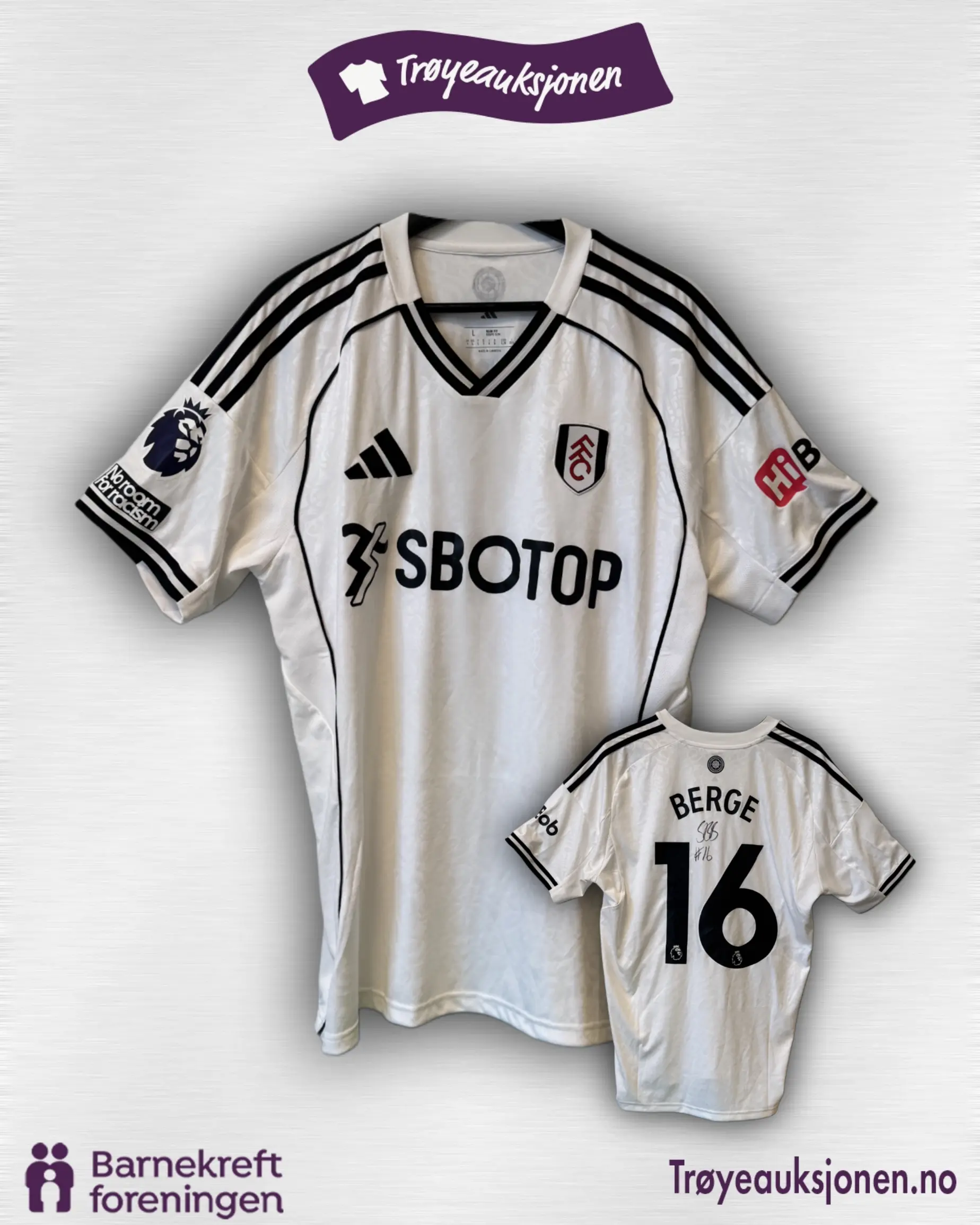 Signert fotballdrakt fra Sander Berge, Matchworn & signed